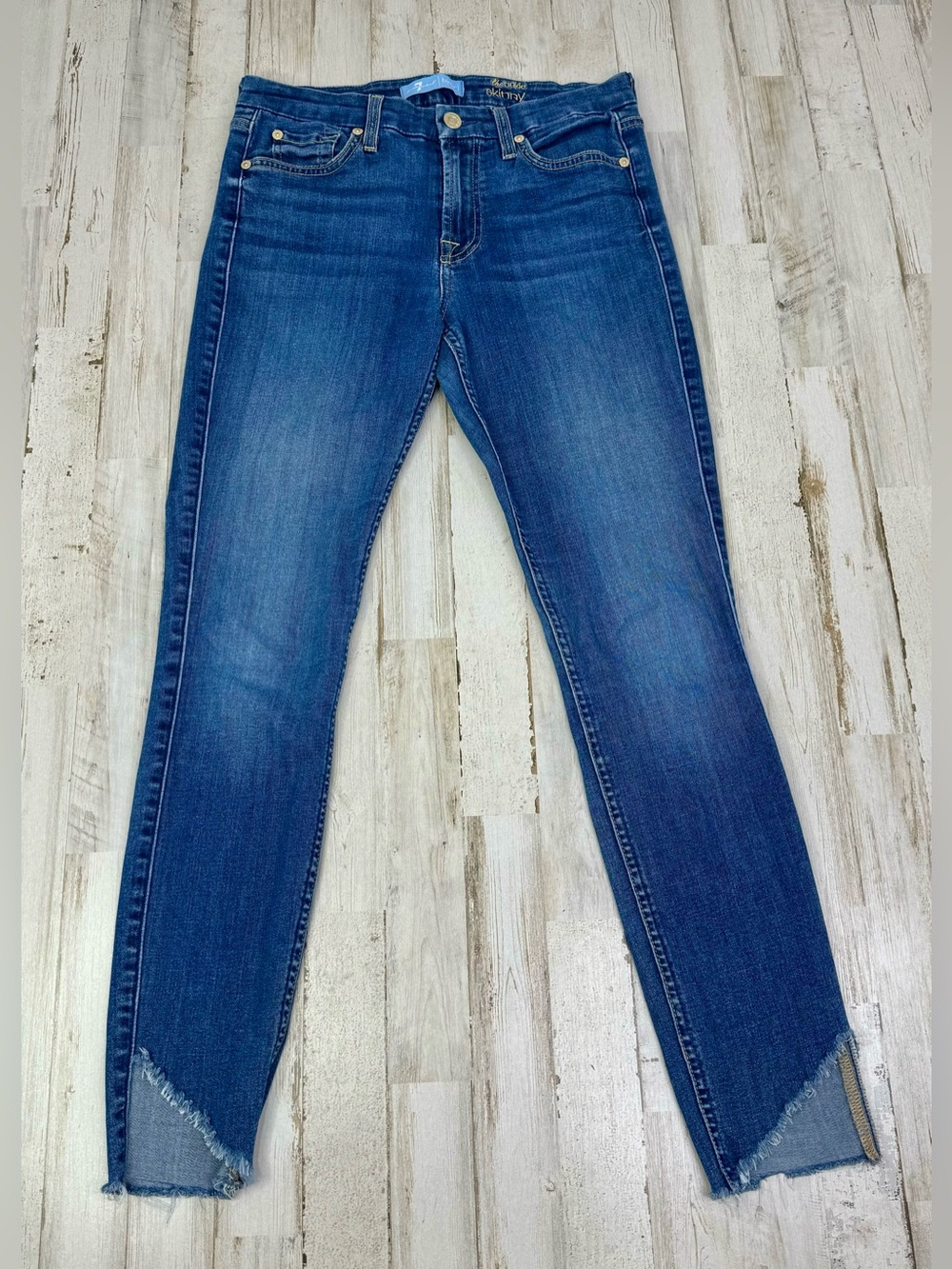 7 For All Mankind Jeans Womens 27 (28x27) The Ankle Skinny Ankle Mid Rise